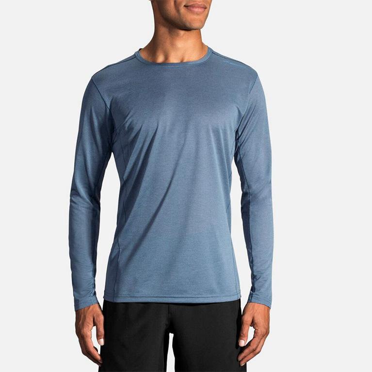 Brooks Ghost Men's Long Sleeve Running Shirt - Blue (54860-QKLC)